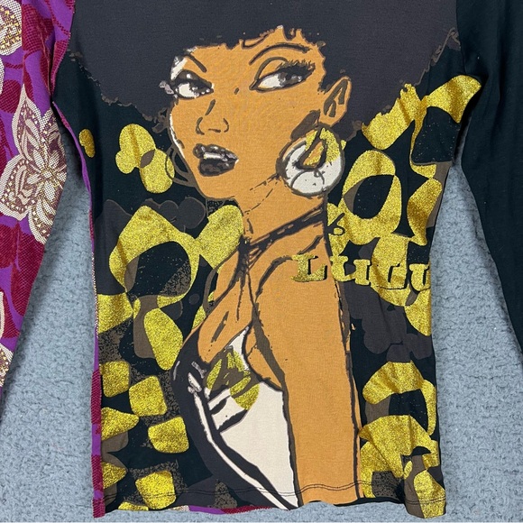VTG 90s Custo Barcelona “Lulu” L/S Small Shirt/Top Y2K RARE Afro Queen Urban EUC - Picture 2 of 13